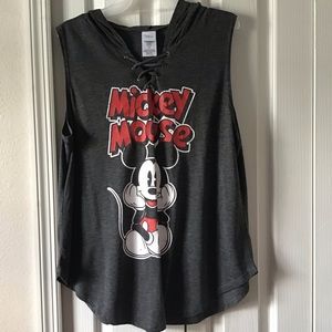 New Disney Mickey Mouse Hoodie Tank Top